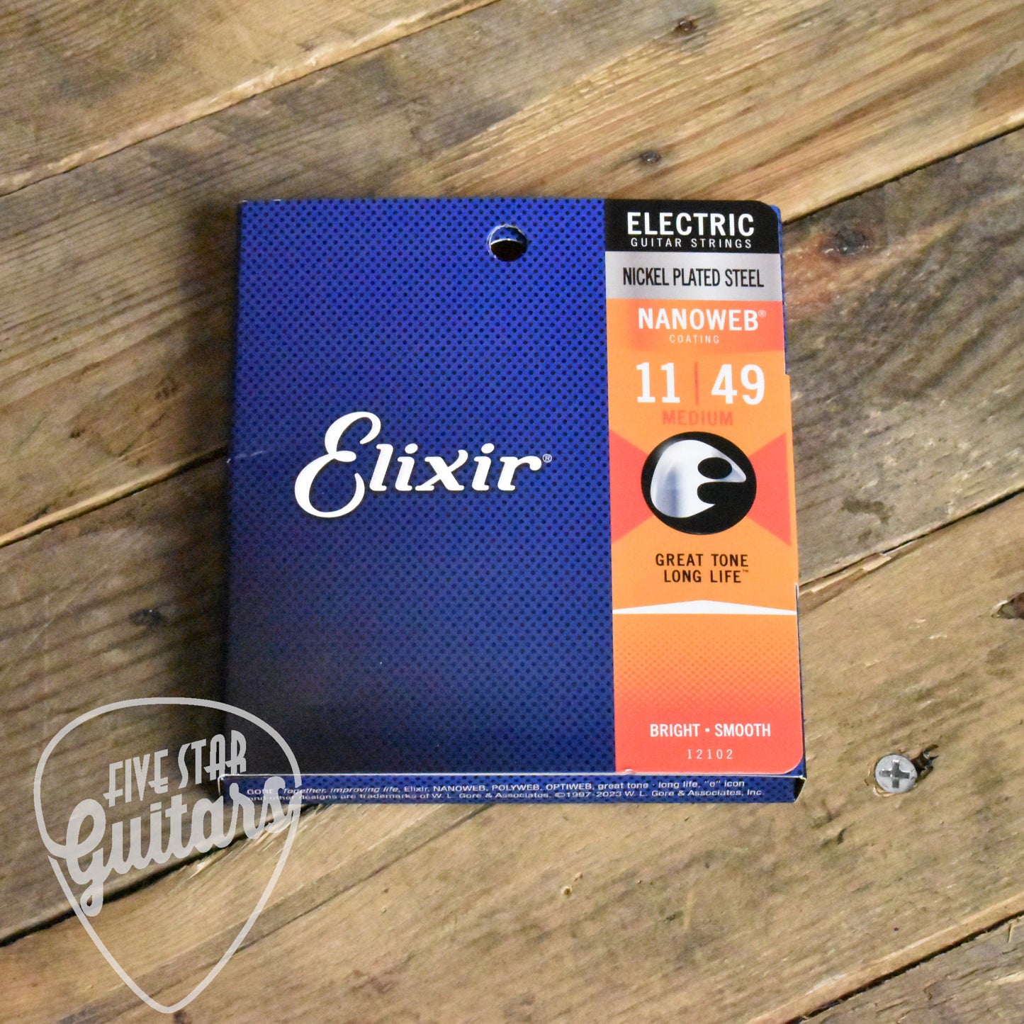 Elixir 12102 Nanoweb Coated Nickel Plated Electric Guitar Strings Medium 11-49