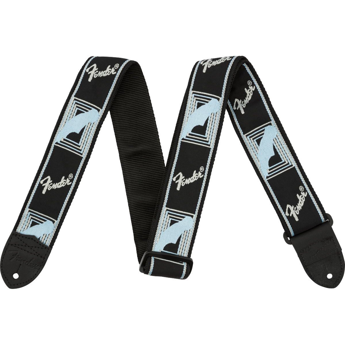Fender Blk/Lt Grey/Blue Mono Strap