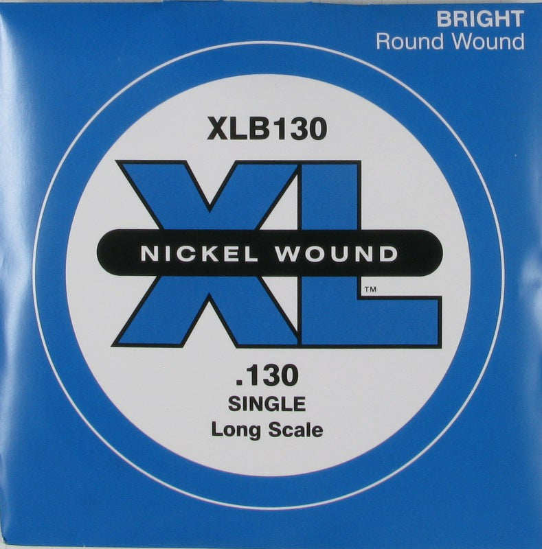 D'Addario XLB130 Nickel Round Wound Long Scale Electric Bass Single String .130