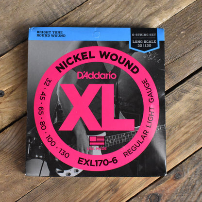 D'Addario EXL170-6 Nickel Wound Electric Bass 6 String Long Scale 32-130