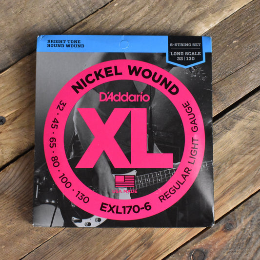 D'Addario EXL170-6 Nickel Wound Electric Bass 6 String Long Scale 32-130