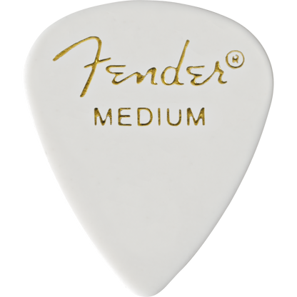 Fender Classic Celluloid 351 Shape .71mm Medium White Guitar Picks - 12 Pack