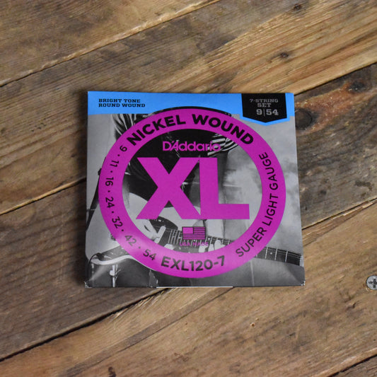 D'Addario EXL120-7 Nickel Wound 7-String Electric Guitar Strings Super Light 9-54