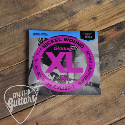 D'Addario EXL120-7 Nickel Wound 7-String Electric Guitar Strings Super Light 9-54