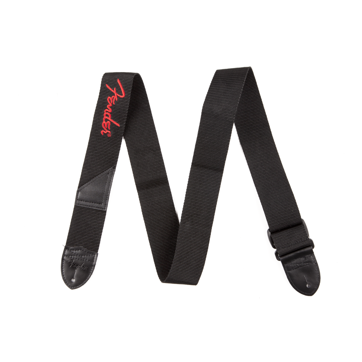 Fender Strap Black w/Red Logo 2"