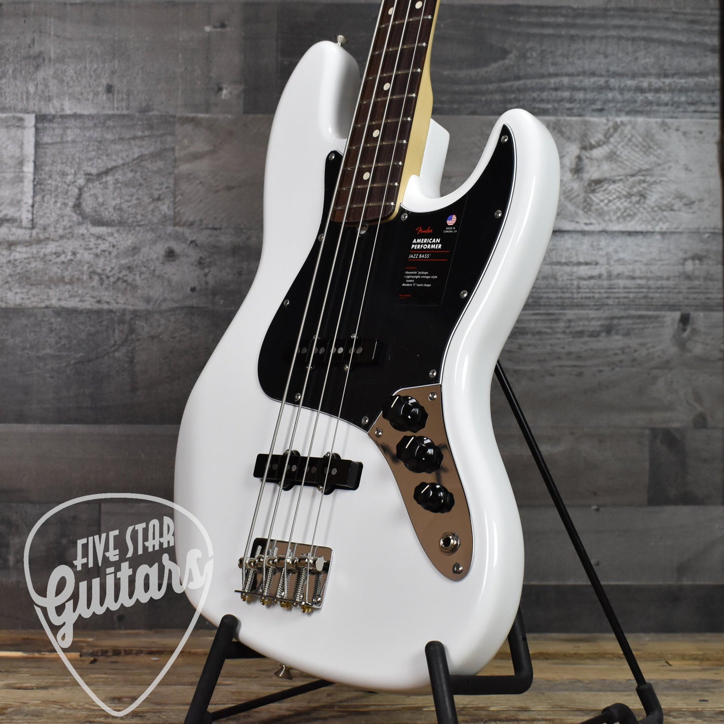 Fender American Performer Jazz Bass - Arctic White with Gig Bag