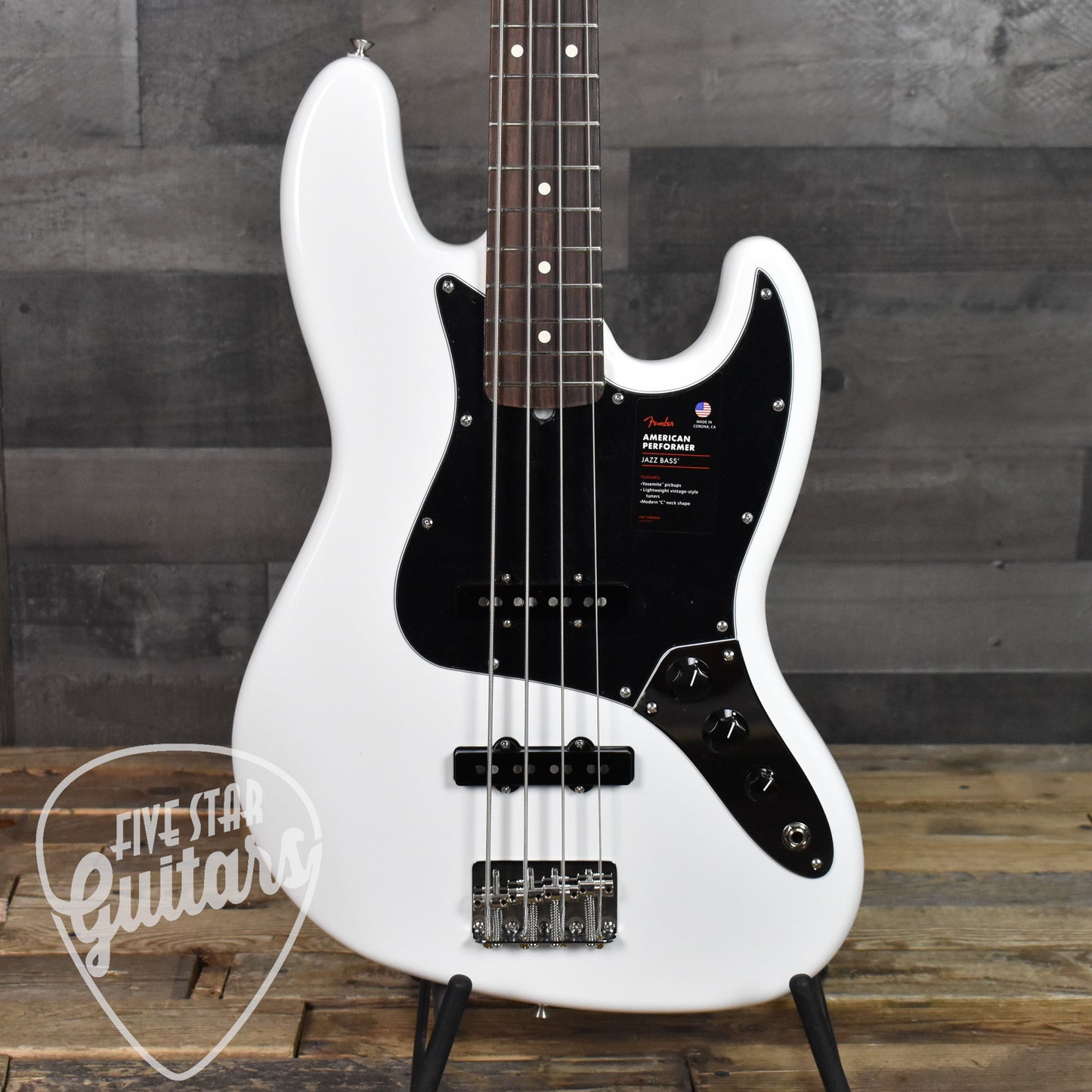 Fender American Performer Jazz Bass - Arctic White with Gig Bag