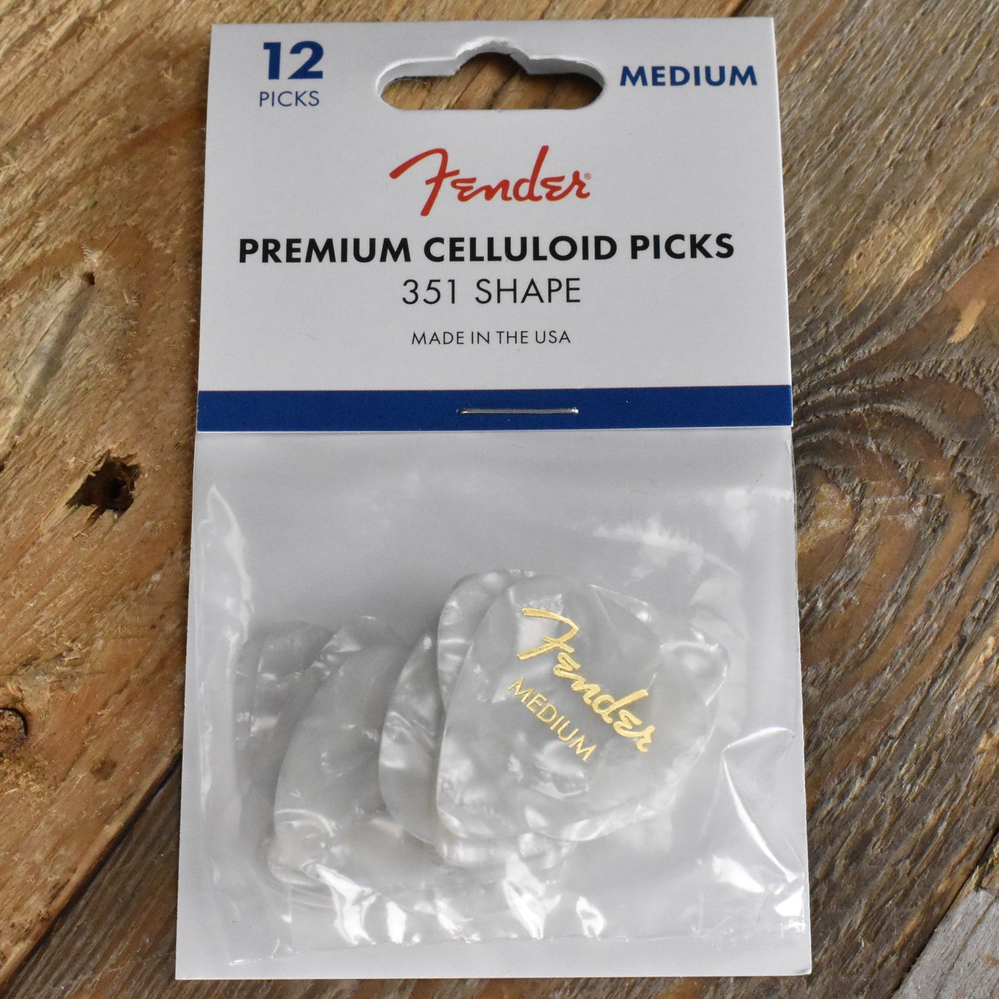 Fender White Moto Picks (12Pk) Med