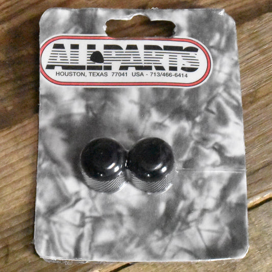Black Metal Dome Knobs USA Solid Shaft 2-Pack