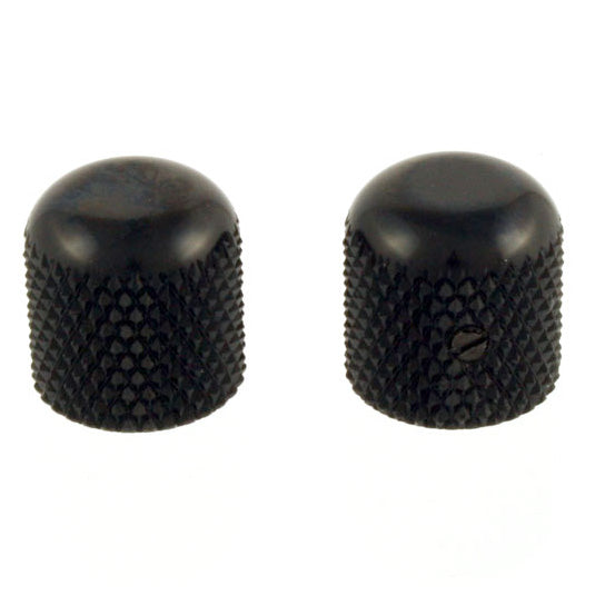 Black Metal Dome Knobs USA Solid Shaft 2-Pack