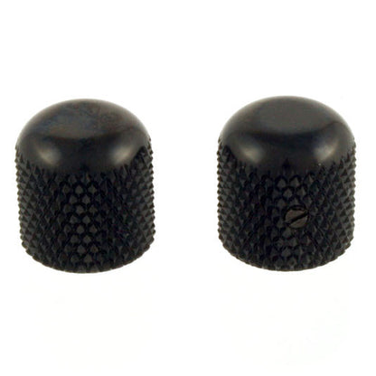 Black Metal Dome Knobs USA Solid Shaft 2-Pack