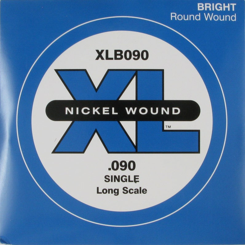 D'Addario XLB090 Nickel Round Wound Long Scale Electric Bass Guitar Single String .090