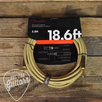 Fender 18.6' Deluxe Series Straight to Straight Instrument Cable - Tweed