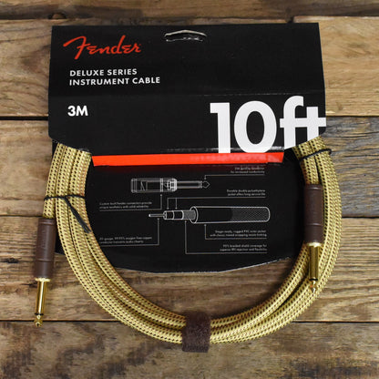 Fender 10' Deluxe Series Straight to Straight Instrument Cable - Tweed