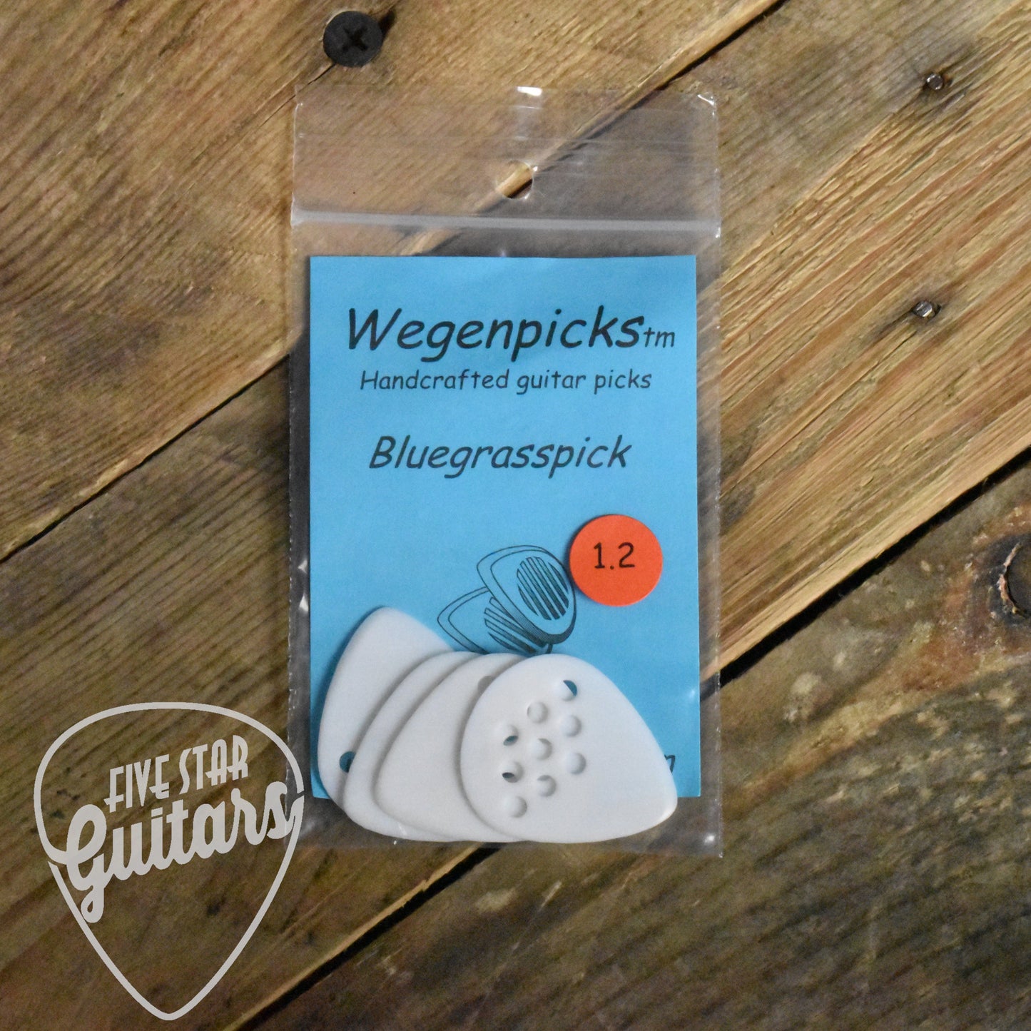 Wegenpicks 1.20mm White Bluegrass Pick - 4 Pack - BG120