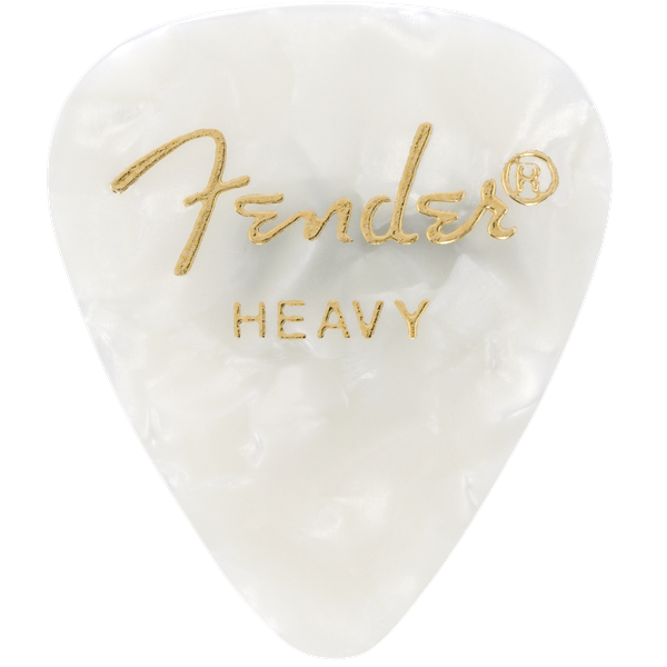 Fender Premium Celluloid 351 Shape .97mm Heavy White Moto Guitar Picks - 12 Pack