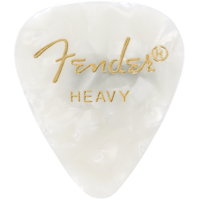 Fender Premium Celluloid 351 Shape .97mm Heavy White Moto Guitar Picks - 12 Pack