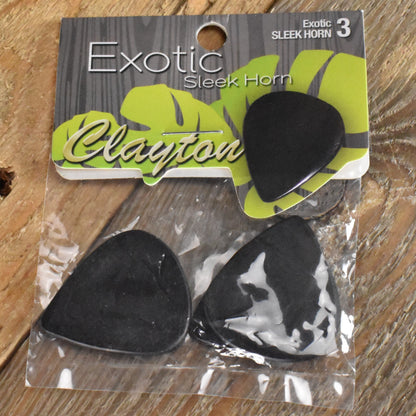 Clayton Exotic Sleek Horn Guitar Picks - 3 Pack - HES/3