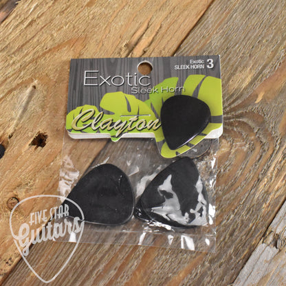 Clayton Exotic Sleek Horn Guitar Picks - 3 Pack - HES/3