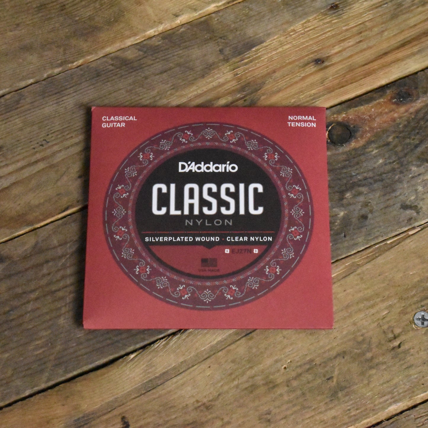 D'Addario EJ27N Silver Plated Copper Wound/ Clear Nylon Trebles Classical Strings Normal Tension 28-43