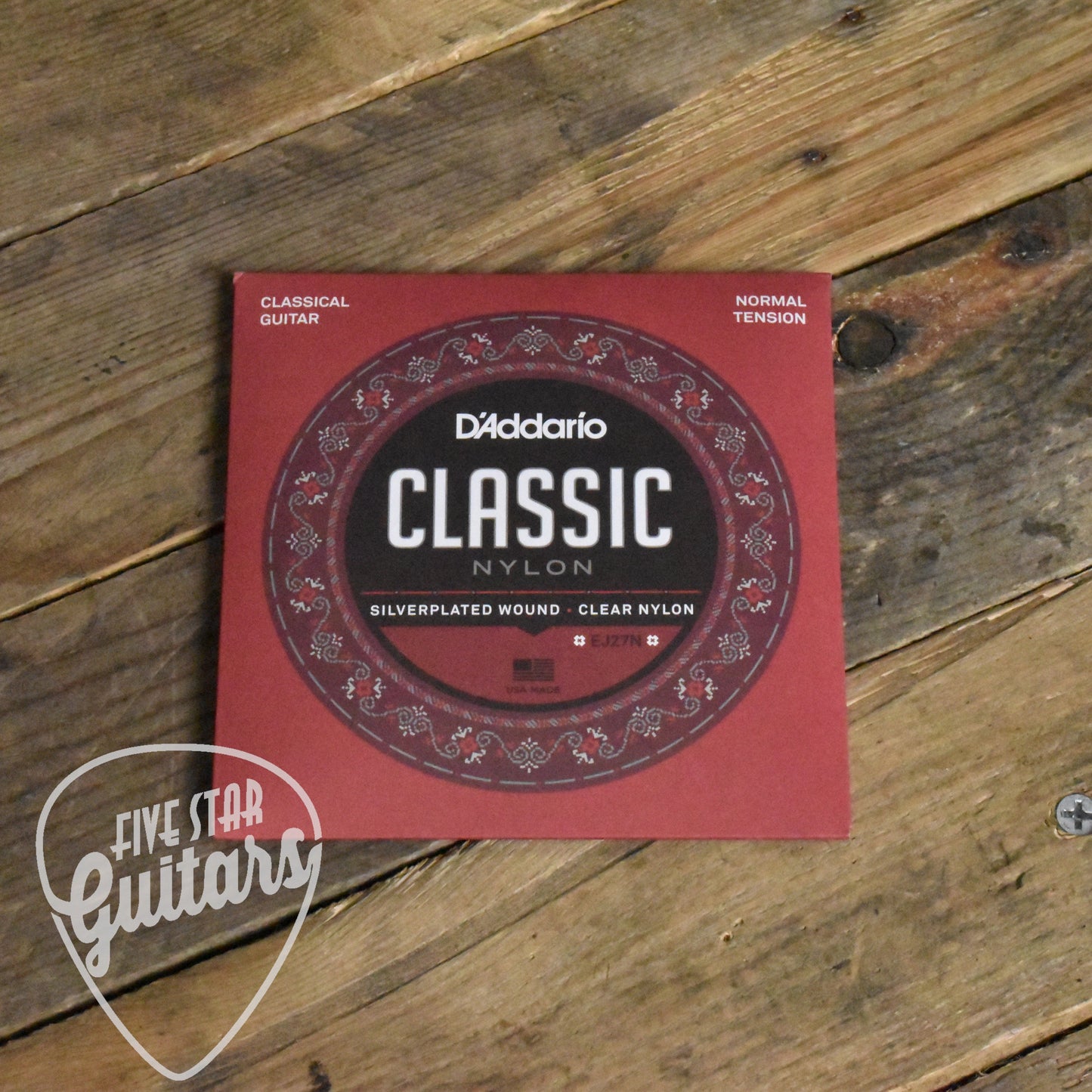 D'Addario EJ27N Silver Plated Copper Wound/ Clear Nylon Trebles Classical Strings Normal Tension 28-43