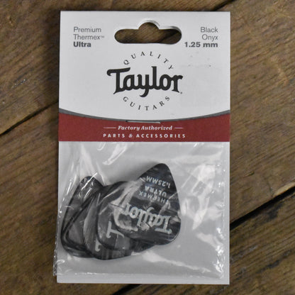 Taylor Premium Thermex Ultra 351 Shape 1.25mm Black Onyx Guitar Picks - 6 Pack