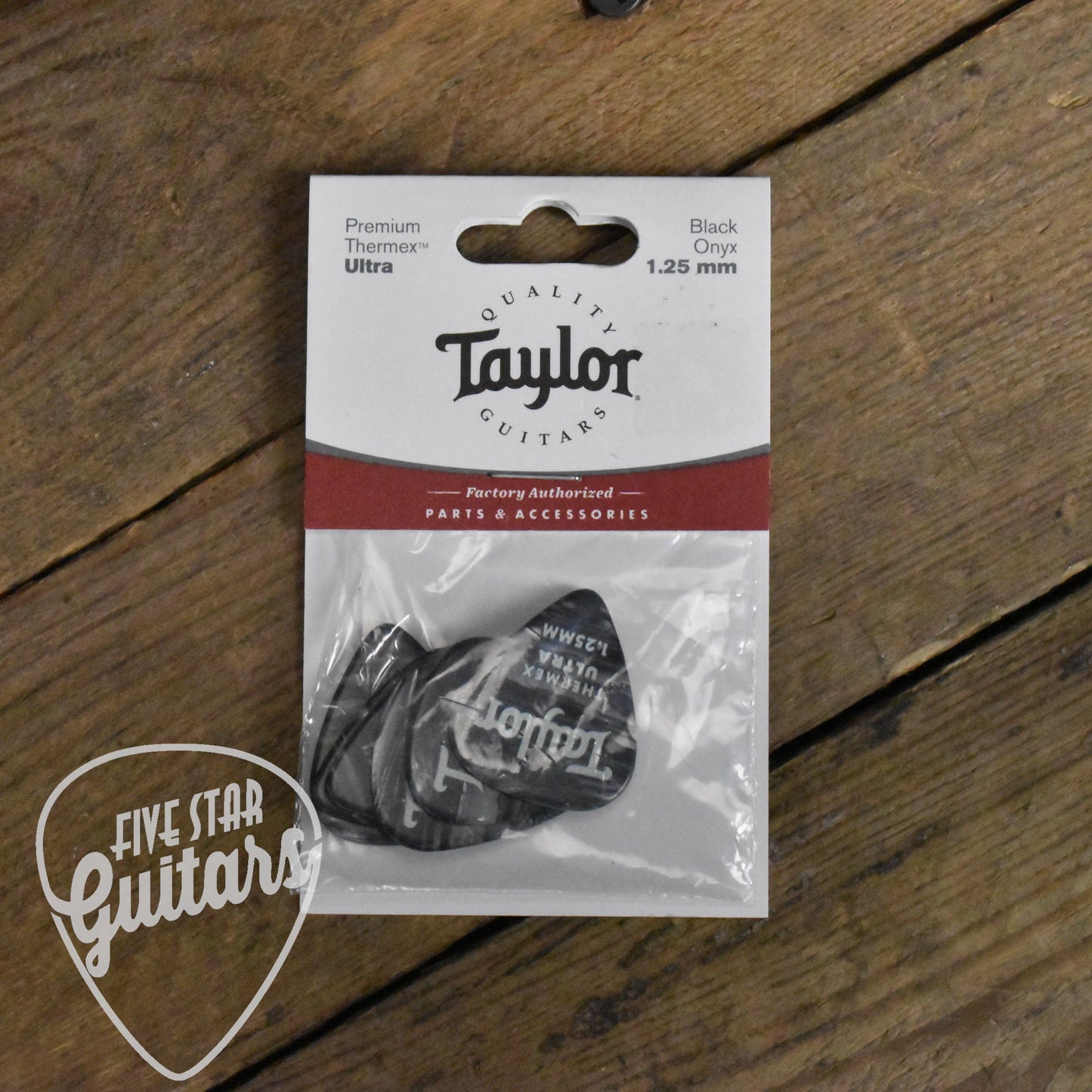 Taylor Premium Thermex Ultra 351 Shape 1.25mm Black Onyx Guitar Picks - 6 Pack