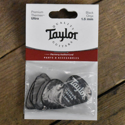 Taylor Premium Thermex Ultra 351 Shape 1.5mm Black Onyx Guitar Picks - 6 Pack