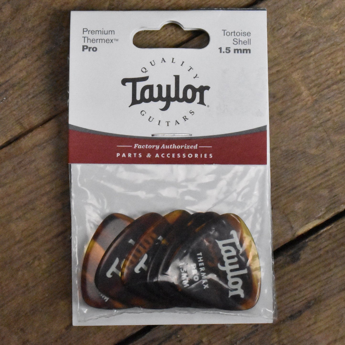 Taylor DarkTone Series Premium Thermex Pro 346 Shape 1.50mm Tortoise Guitar Picks - 6 Pack