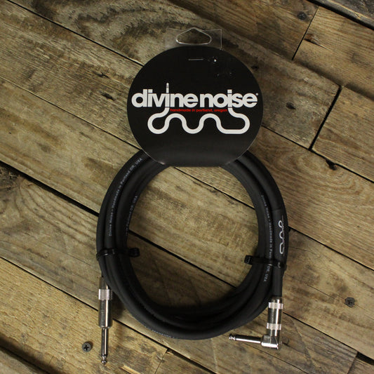 Divine Noise Straight to Right Angle 15 Foot Instrument Cable - Black