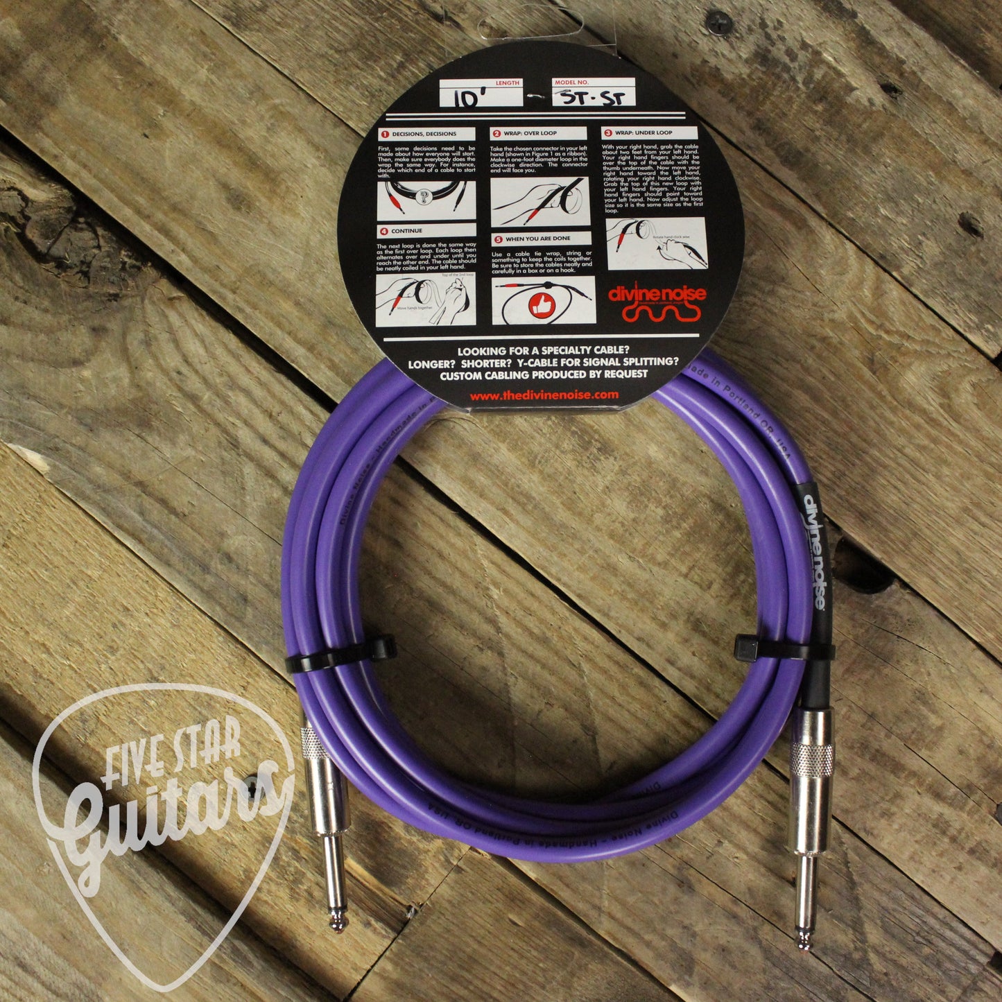 Divine Noise Straight to Straight 10ft Instrument Cable - Purple