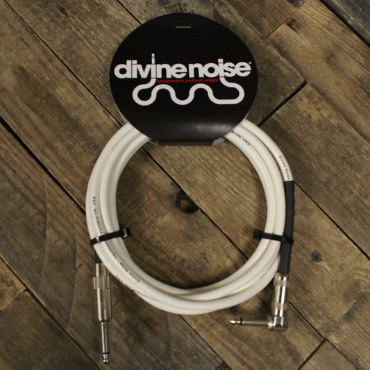 Divine Noise Straight to Right Angle 10ft Instrument Cable - White