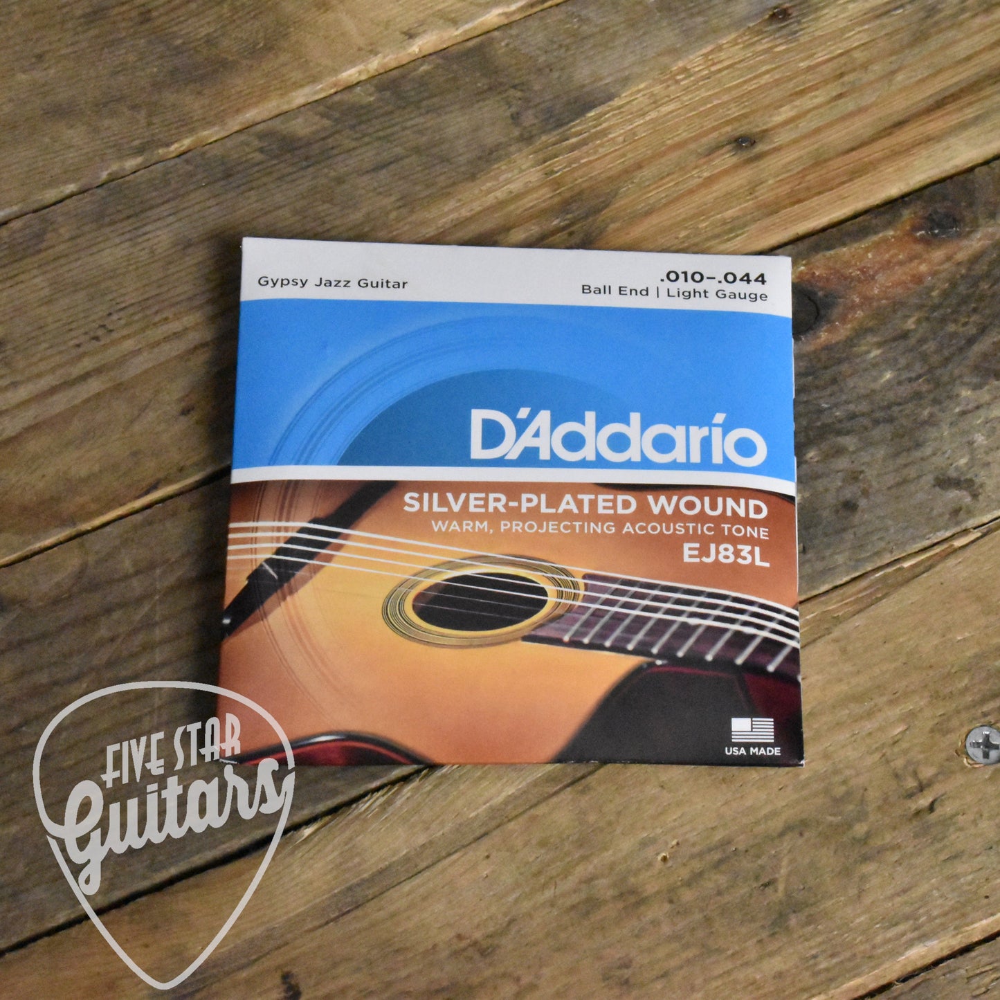 D'Addario EJ83L Silver Wound Gypsy Jazz Acoustic Guitar Strings Light 10-44