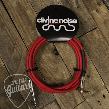 Divine Noise Straight to Right Angle 10ft Instrument Cable - Red