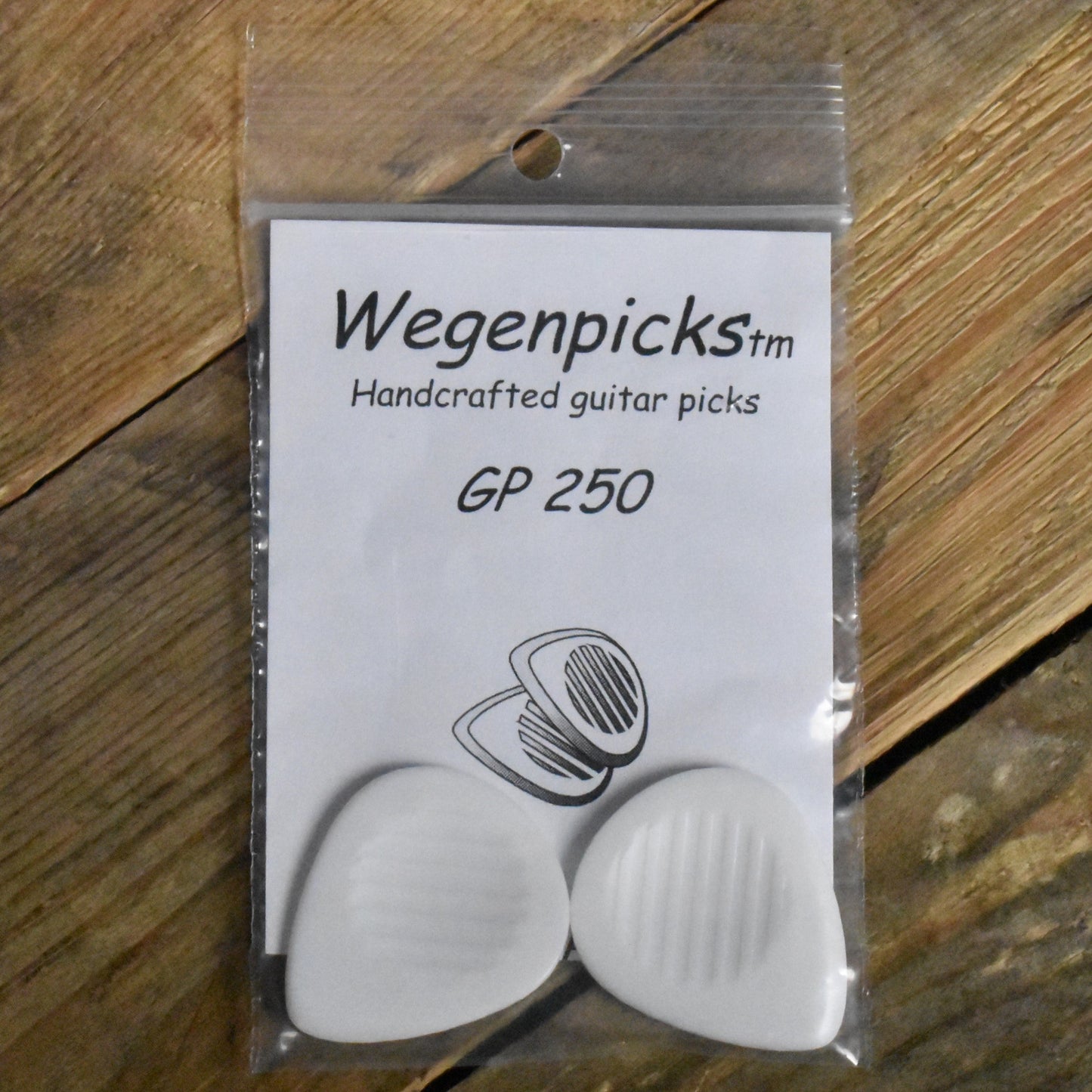 Wegenpicks 2.5mm White Gypsy Jazz Pick Right-Handed Bevel  - 2 Pack - GP250