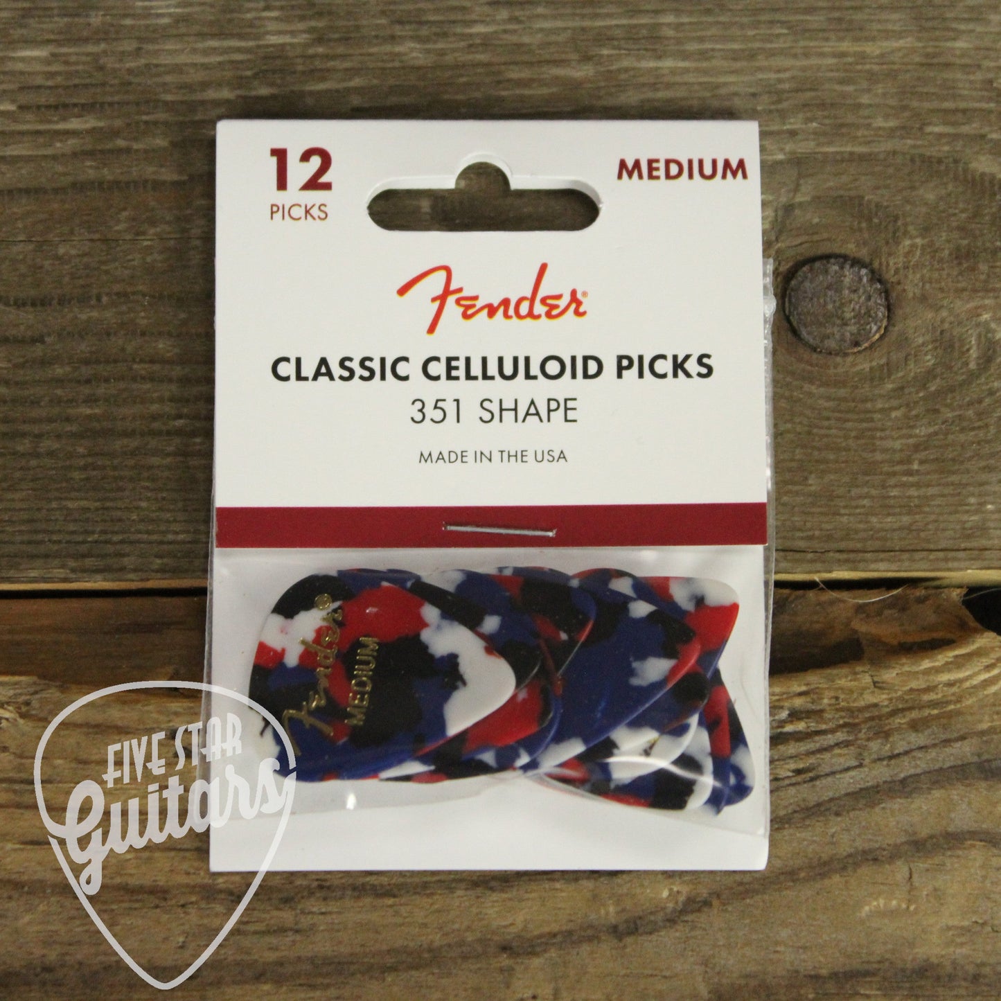 Fender Confetti 351 Shape Medium Picks - 12 Pack