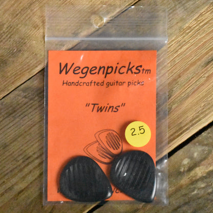 Wegenpicks 2.5mm Black "Twins" Mini Gypsy Jazz Pick - 2 Pack - TW250B