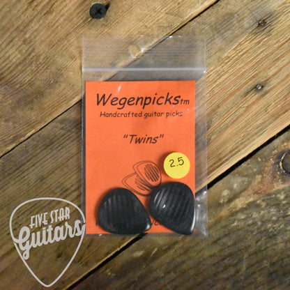 Wegenpicks 2.5mm Black "Twins" Mini Gypsy Jazz Pick - 2 Pack - TW250B