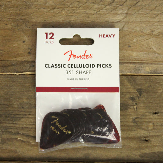 Fender Classic Celluloid Shell 351 Shape Heavy Picks - 12 Pack