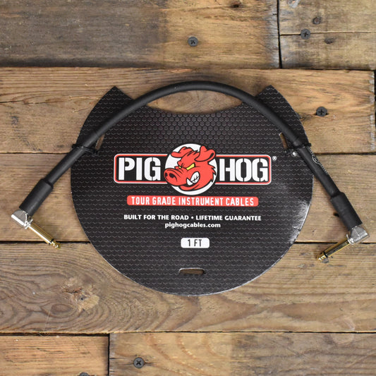 Pig Hog Right Angle to Right Angle Instrument Cable - 1Ft