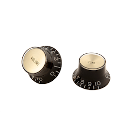 Gibson Top Hat Knobs with Inserts - Black/Gold (4)