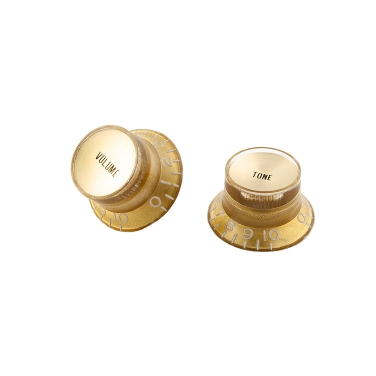 Gibson Top Hat Knobs with Inserts - Gold (4)