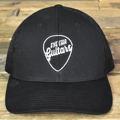 Five Star Guitars Snap-Back Trucker Hat -  Embroidered Black/White