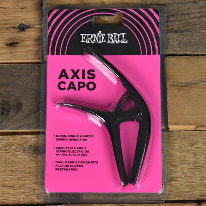 Ernie Ball Axis Ergonomic Guitar Capo - Black - P09600