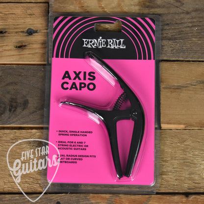 Ernie Ball Axis Ergonomic Guitar Capo - Black - P09600