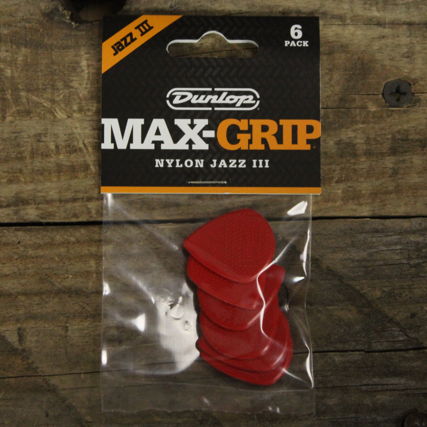 Dunlop Max-Grip Jazz III Nylon Guitar Picks - 6 Pack - 471P3N