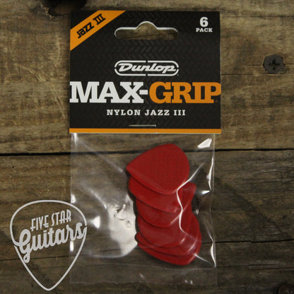 Dunlop Max-Grip Jazz III Nylon Guitar Picks - 6 Pack - 471P3N