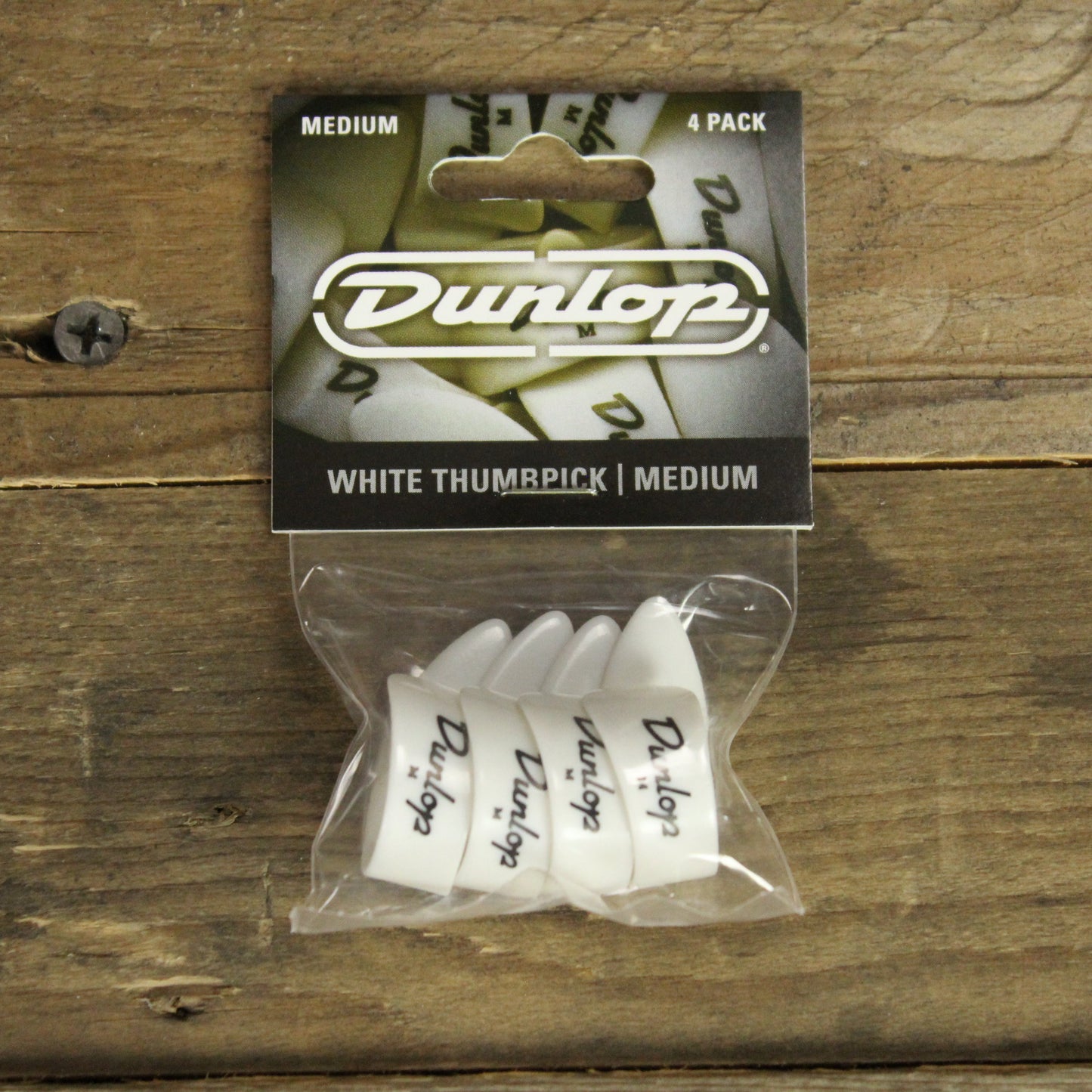 Dunlop Medium White Thumb Picks - 4 Pack - 9002P