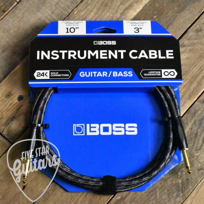 Boss BIC-10 Instrument Cable - 10ft/3M - Straight/Straight - 1/4" Jack