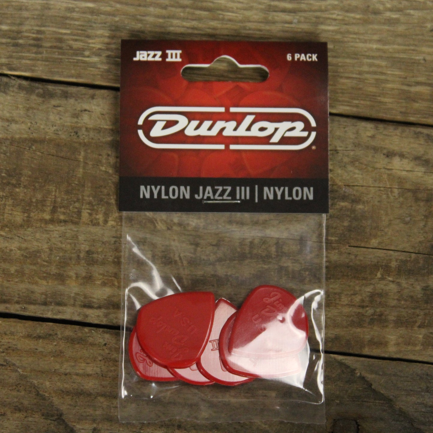 Dunlop Jazz III Red Nylon Guitar Picks - 6 Pack - 47P3N